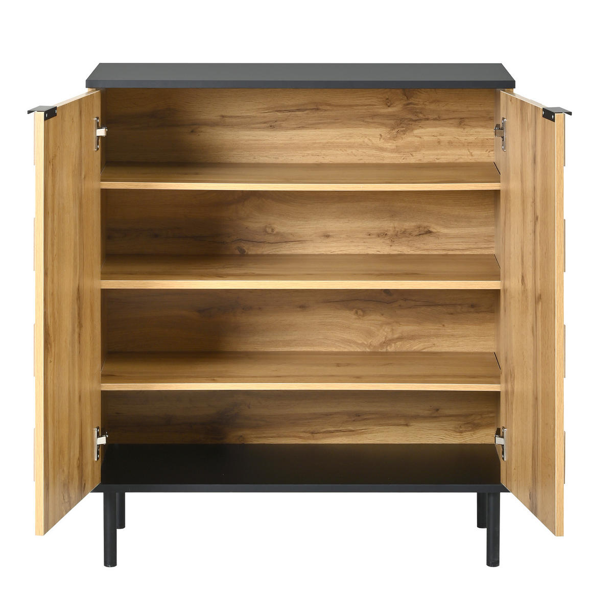 SCHUHSCHRANK 80/35/91,5 cm in Natur mit 2 Türen und verstellbaren Fächern - Naturfarben, Holzwerkstoff (80/91/35cm) - Flora Grace