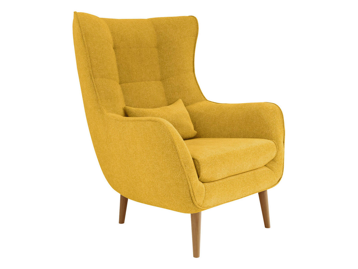 SESSEL Estjano - Beige/Gelb, Holz (80/106/95cm) - MIRJAN24