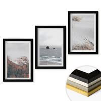 WANDBILDER 3er-Set - 20x30 cm Schwarzer Rahmen - Berge, Wolken, Meer, Sand, Natur - Schwarz, Kunststoff (20/30cm) - ArtPrintCave