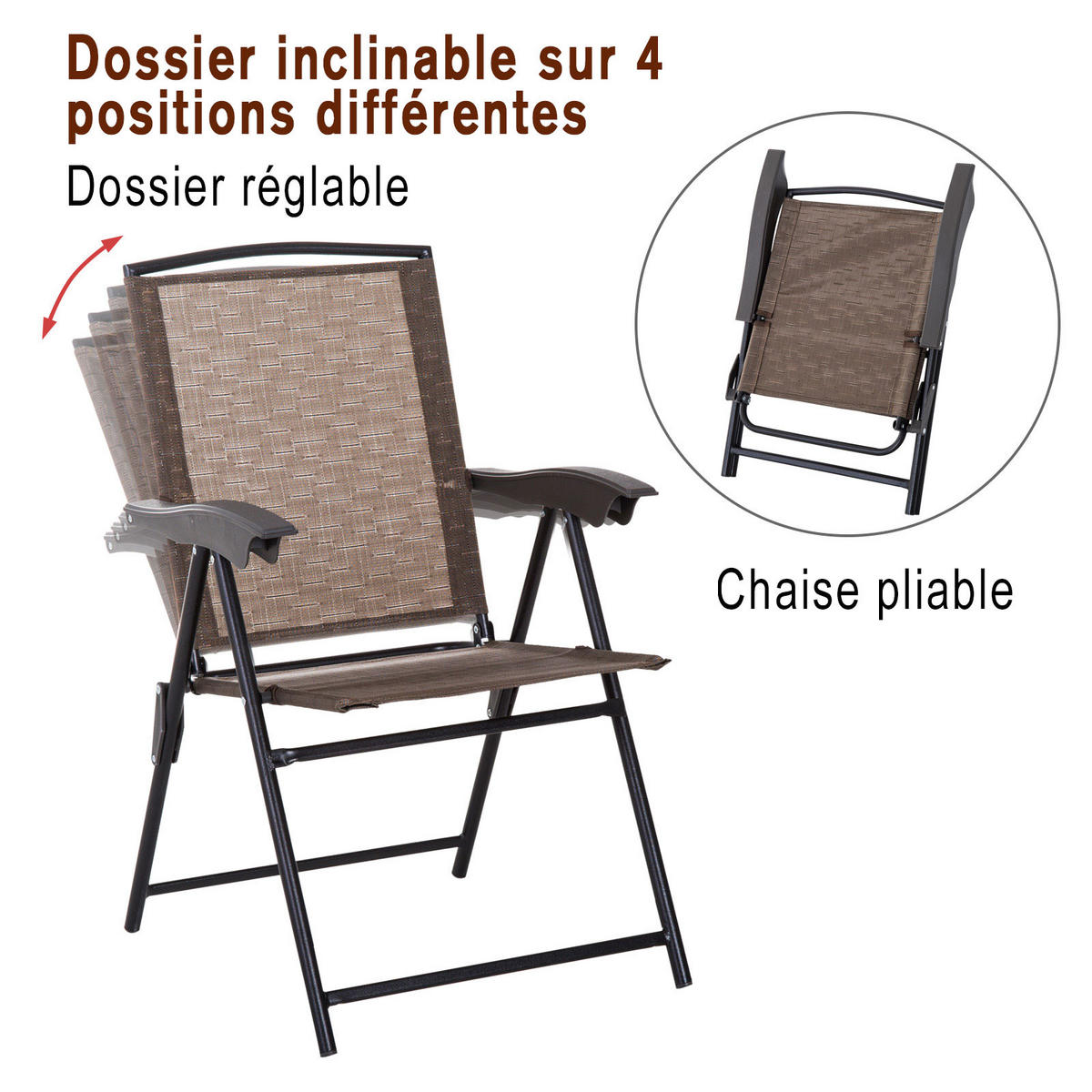 BALKONSET 3-teilig DE-14069 Schokolade - Braun, Metall - ComfortXL