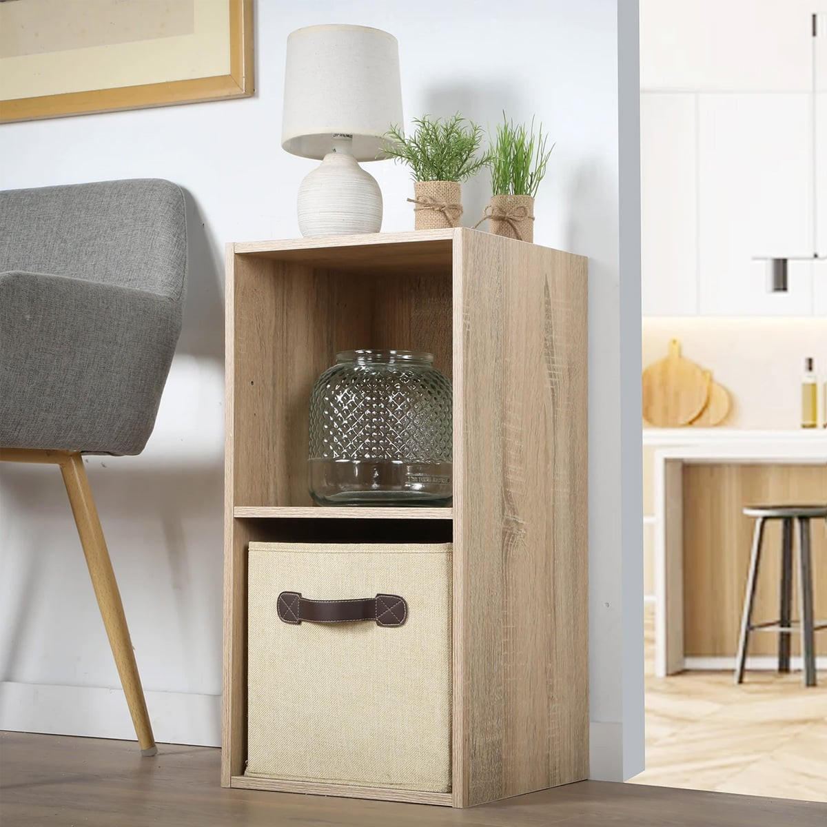 MÖBELSTÜCK 2 Fächer Compo 31,5/61,3/29,5 cm - Eichefarben, Holzwerkstoff (31.5/61.3/29.5cm) - Calicosy