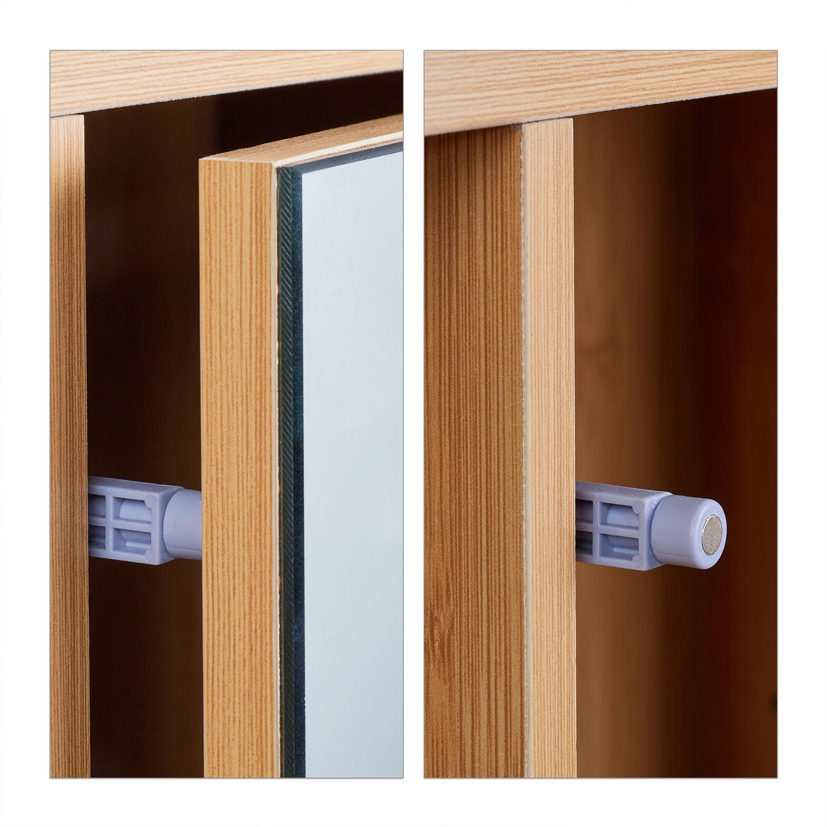 SPIEGELSCHRANK - Hellbraun, Glas/Holz (54.5/45/20cm) - Relaxdays