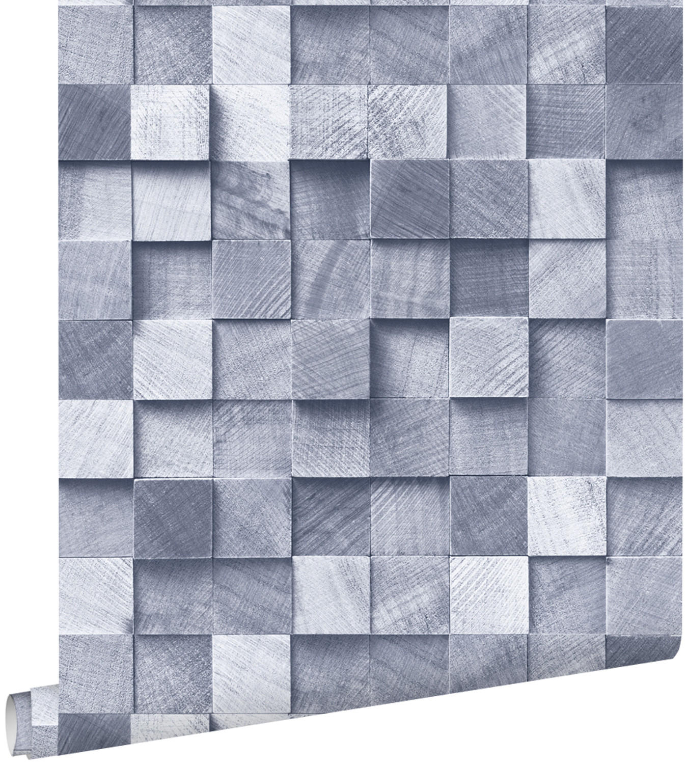 TAPETE 3D Holzoptik 53 cm x 10.05 m - Blau, Papier (53/1000cm) - ESTAhome
