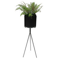 BLUMENSTÄNDER mit Topf Metall Schwarz 80 cm 96022 - Schwarz, Metall (25/77.5/25cm) - DanDiBo