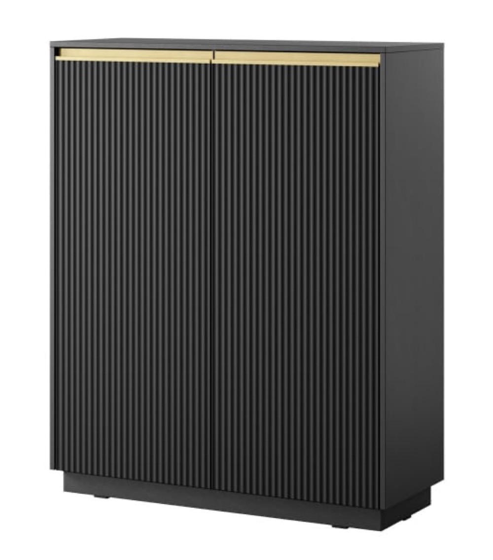 KOMMODE Schwarz KW104 Modern - Schwarz, Holzwerkstoff (103.5/127/39cm) - Sepro Meble