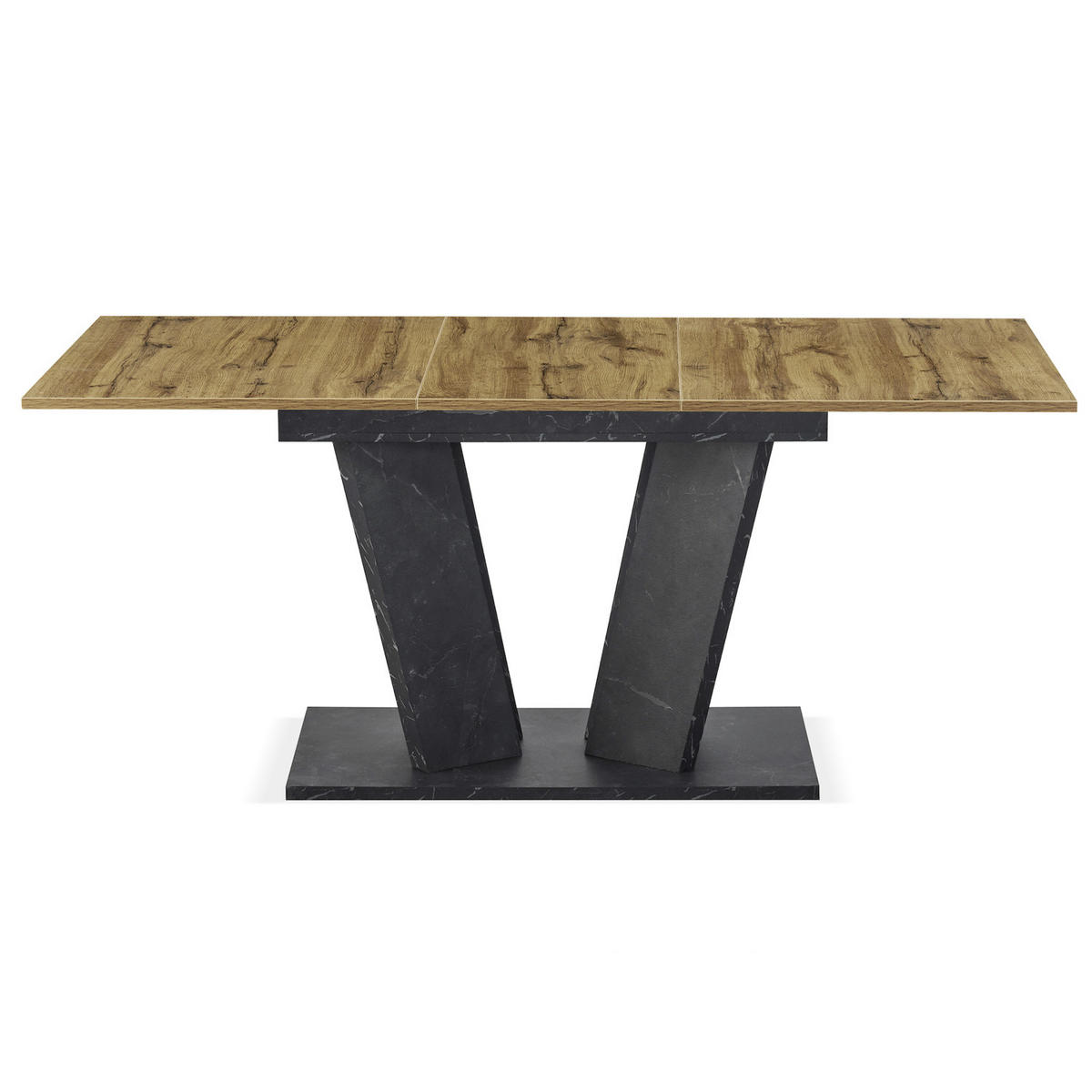 ESSTISCH WILLEM 120-160/80/76 cm - Eiche Bianco/Anthrazit, Holzwerkstoff (80/120/76cm) - B&D Home