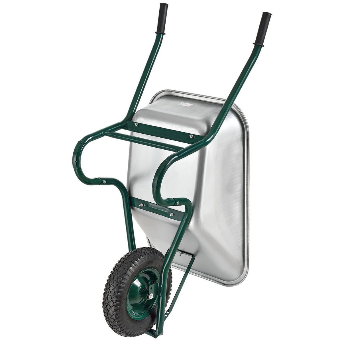 SCHUBKARRE Garden silber 100L mit Handschuhen - Silberfarben, Metall (59/62/141cm) - Juskys