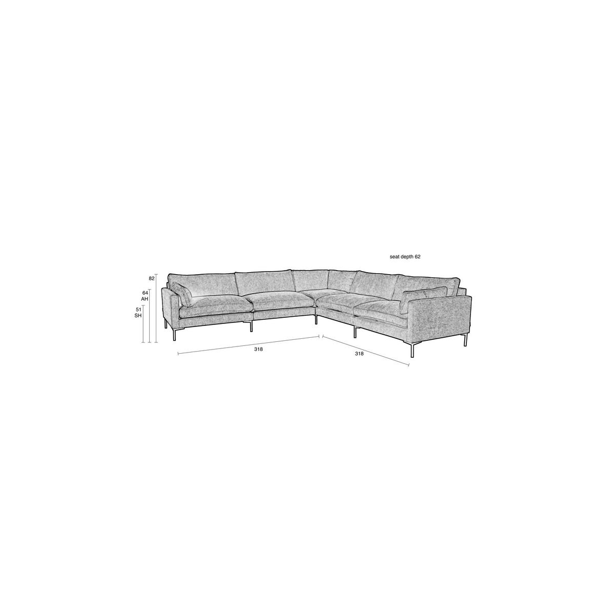 ECKSOFA 7-SITZER Summer Latte/ Beige - Creme/Braun, Textil (318/31.8cm) - Zuiver