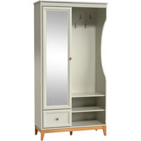 GARDEROBENSCHRANK Charlott mit Spiegel und Schublade, Kaschmir - Kaschmir/Eichefarben, Holz/Holzwerkstoff (100/193/35cm) - Beautysofa