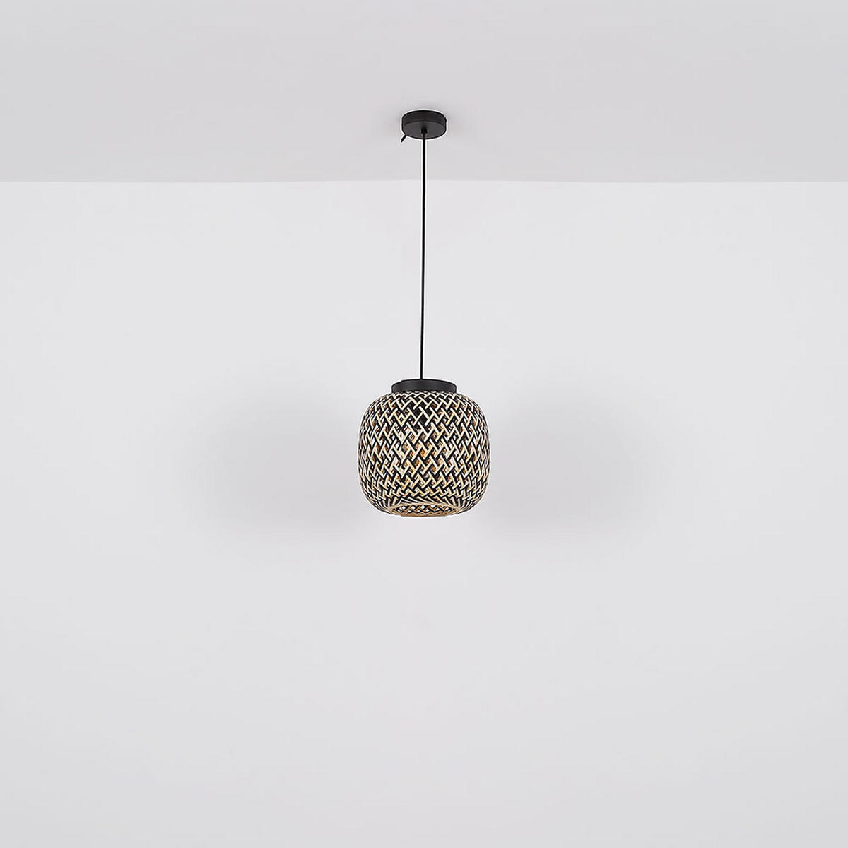 HÄNGELEUCHTE Metall Bambus Braun - Braun, Holz (30/30/120cm) - Globo Lighting