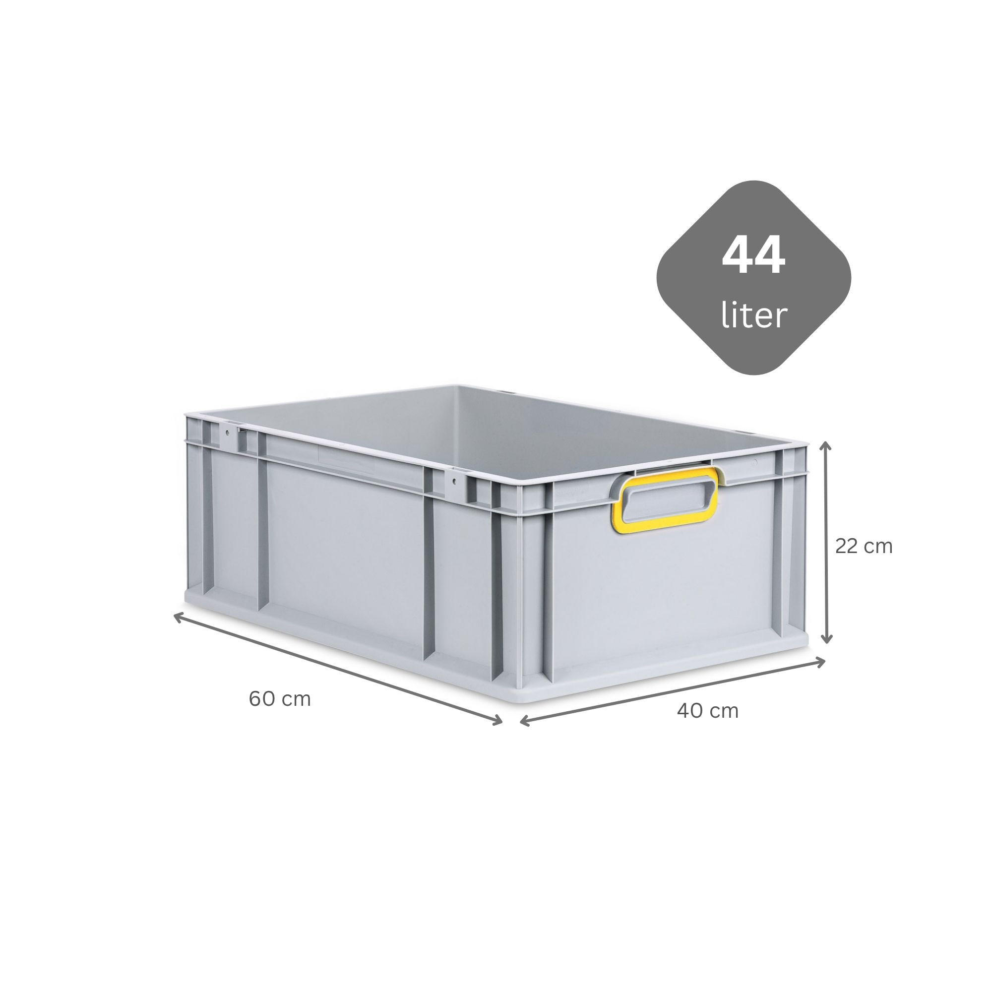 EUROBOX Nextgen Color 22x40x60cm 44 Liter Griffe Gelb Geschlossen - Gelb, Kunststoff (40/22/60cm) - PROREGAL