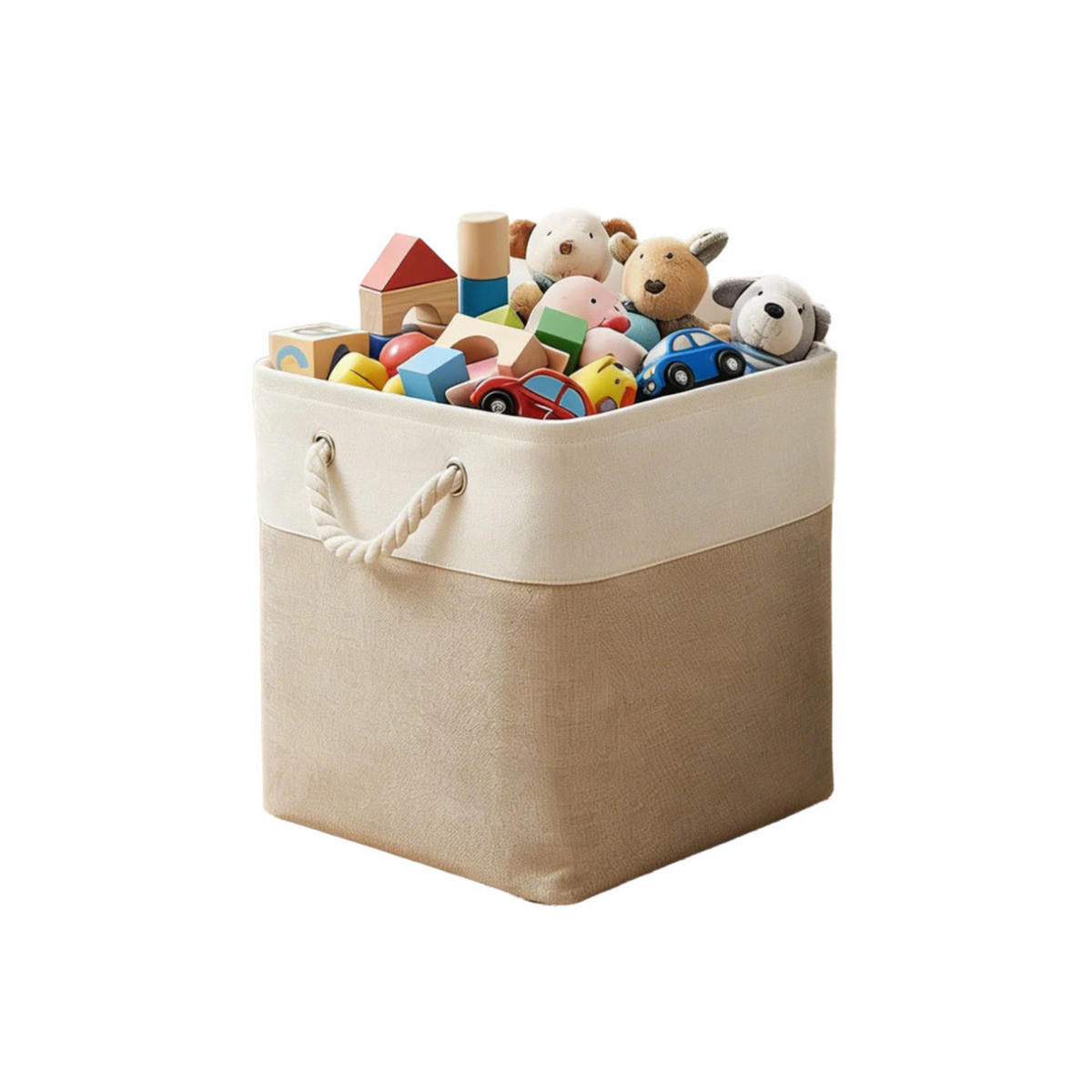 AUFBEWAHRUNGSKORB, Khaki, Baumwoll-Leinen-Mischung, 33 x 33 x 33 cm - Braun, Textil (33/33cm) - Weltevree