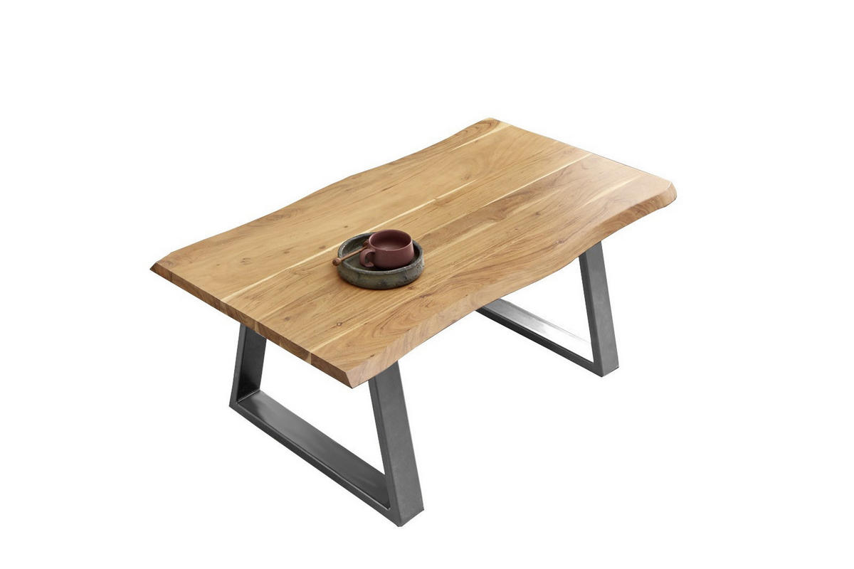 COUCHTISCH MATTEO - Beige/Silberfarben, Holz/Metall (70/120/40cm) - SAM