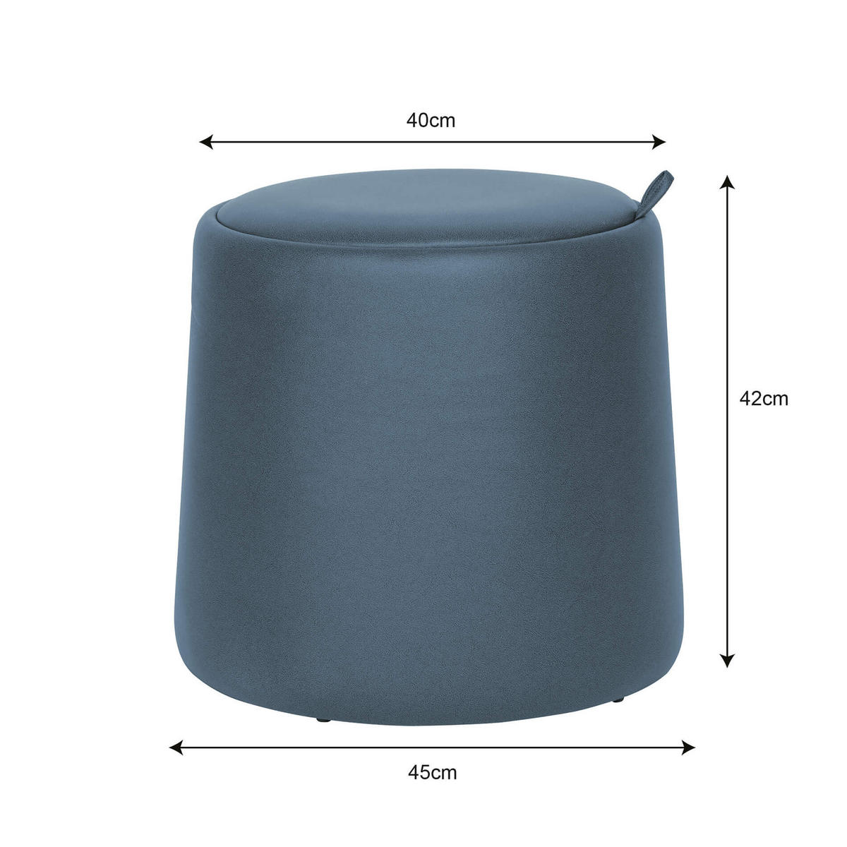 POUF Ranunculus 45/45/42 cm - Blau, Holz (45/42/45cm) - Mobili Rebecca