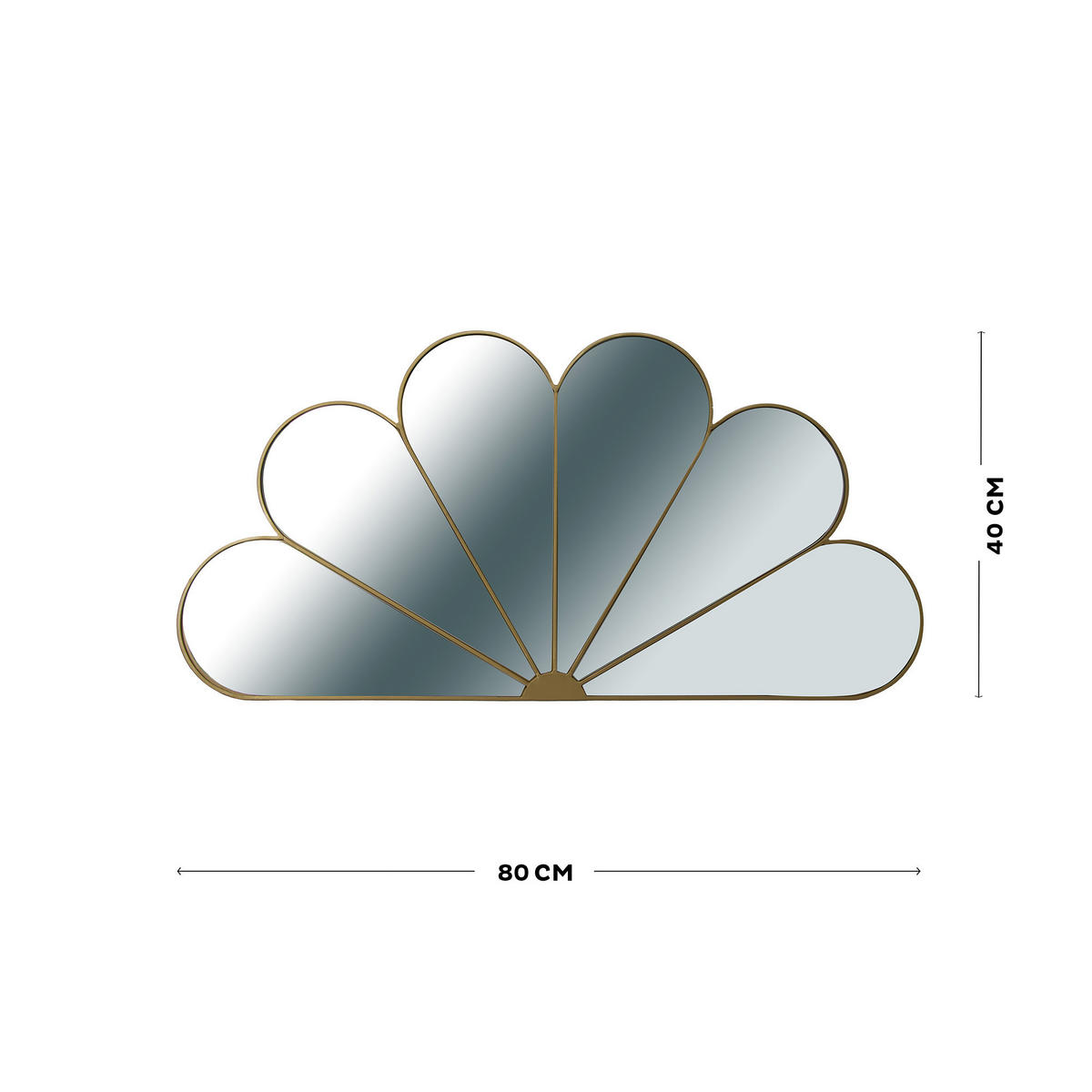 SPIEGEL Cindy - 40x79.5cm - Goldfarben, Glas/Metall (79.5/1/40cm) - Art for the Home