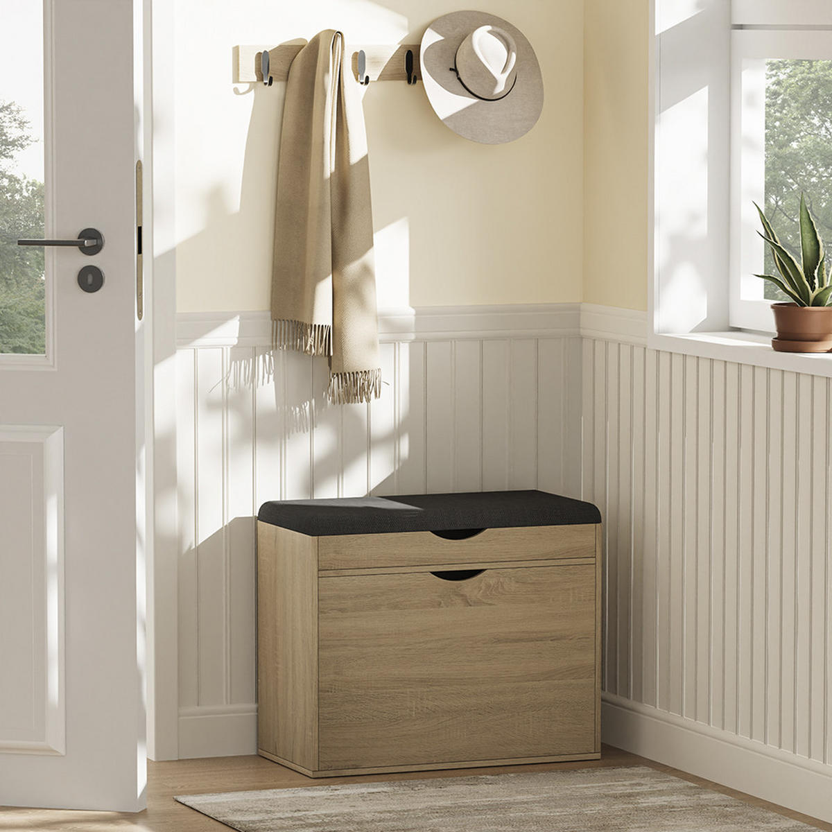 BOTNÍK S LAVICÍ Schufy Sonoma - Sonoma dub, kompozitní dřevo (60/51/30cm) - Vicco