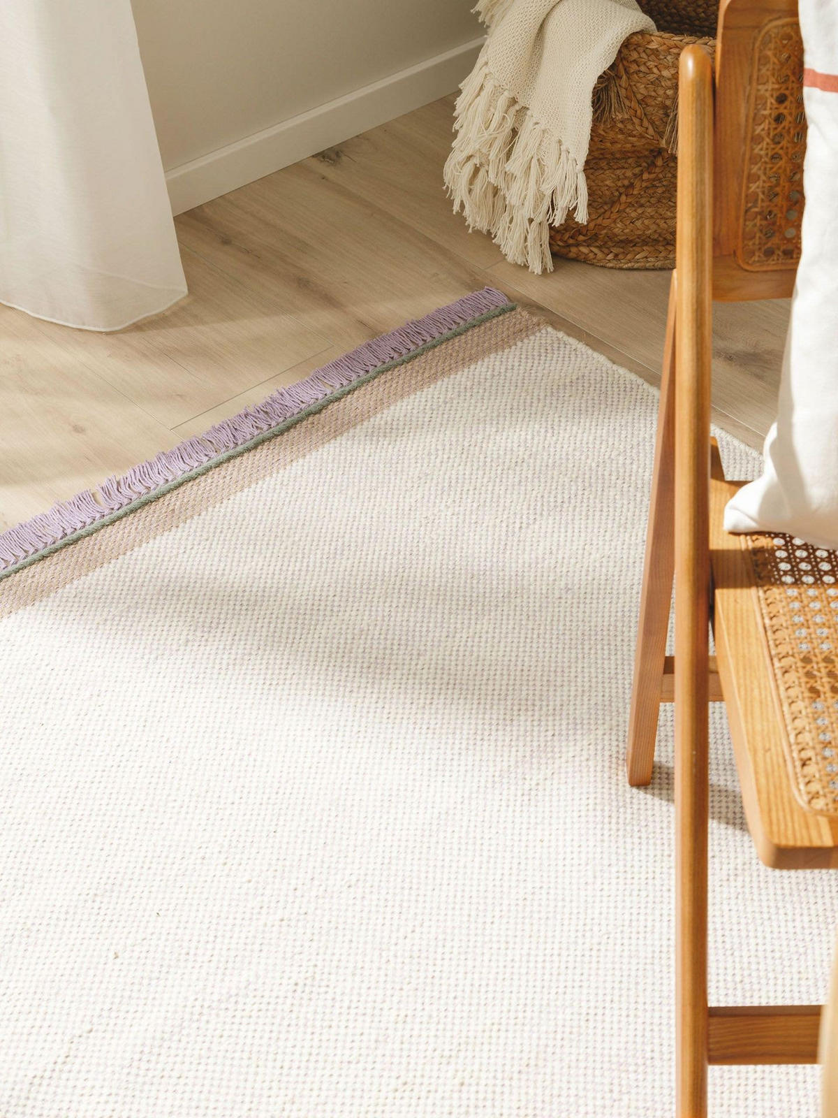 TEPPICH Wollteppich Karla Lila - Lila, Textil (200/1cm) - KUNSTLOFT