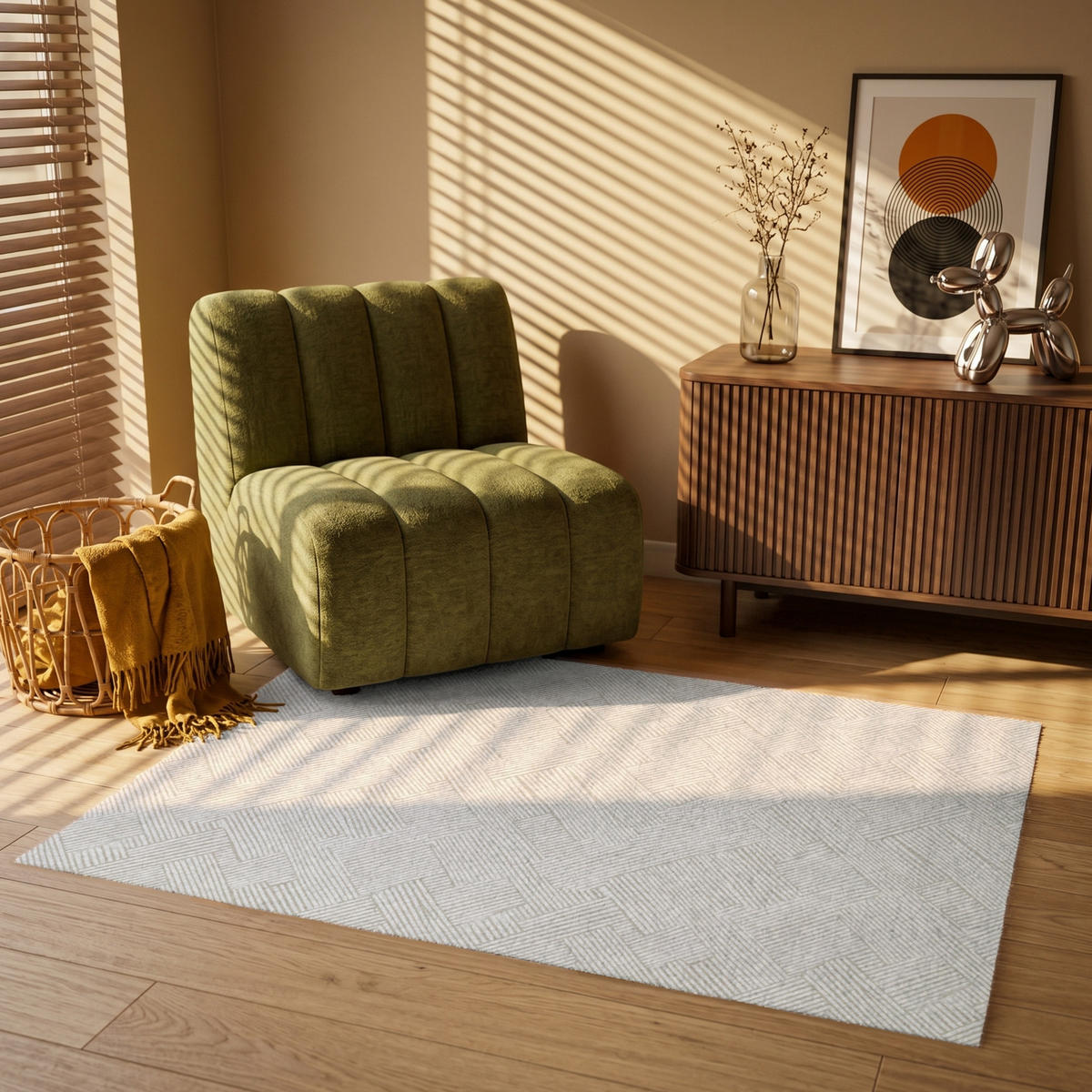 KOBERCE - Textúra - abstraktná - béžová - 120x80 cm - béžová, textil/plast (120/0.4cm) - OnlyWow