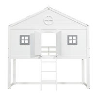 HAUSBETT 90/200 cm Weiß, Grau - Weiß, Holz/Holzwerkstoff - Raumix