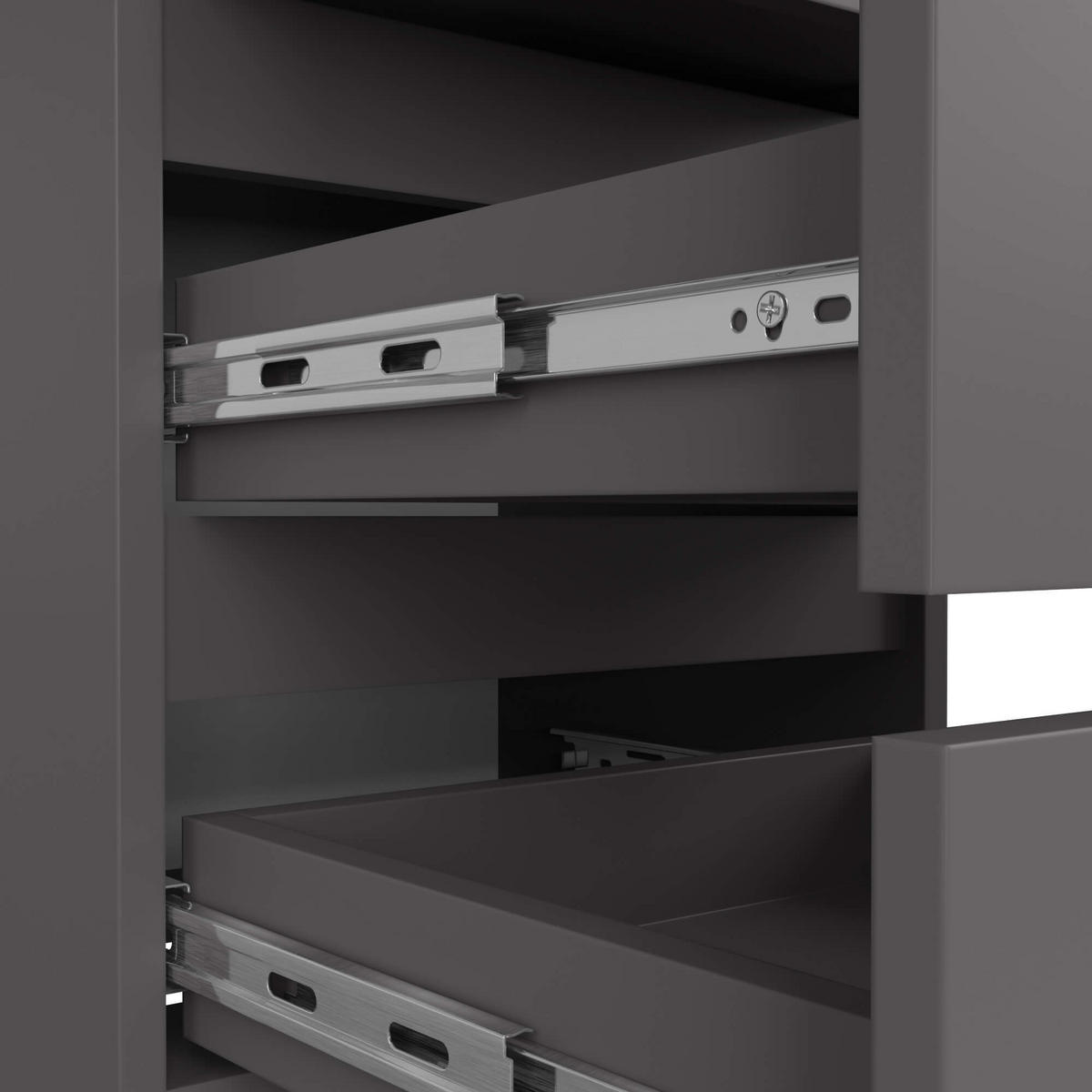 KOMMODE Graphit Grau 57/40/35 - Graphitfarben, Holzwerkstoff (40/57/35cm) - RAUMHIRSCH FURNITURE