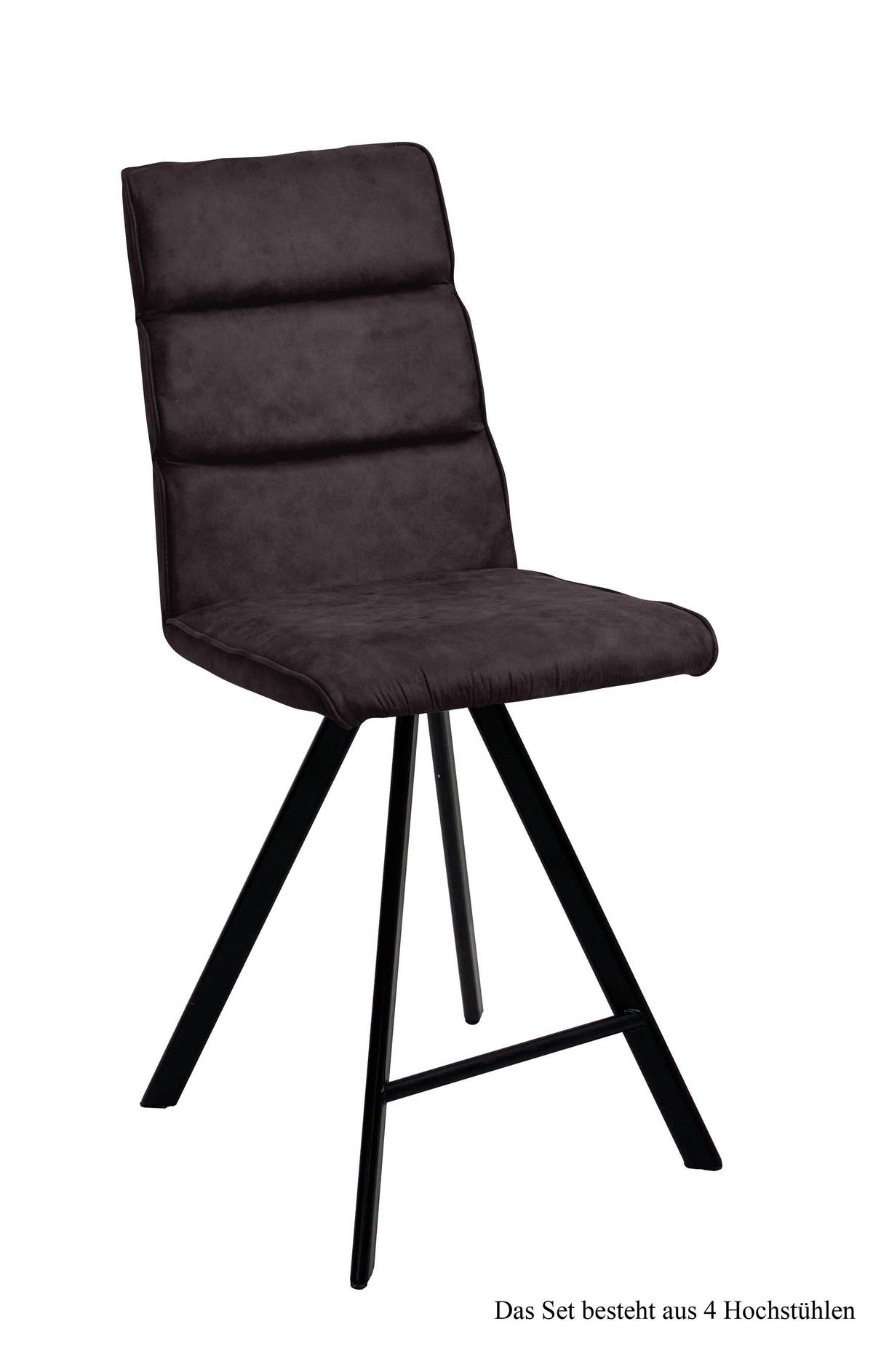 THEKENSTUHL (4er-Set) Delfina 47x109x60 Schwarz/Espresso - Dunkelbraun/Schwarz, Kunststoff (60/109/47cm) - 58aufmkessel