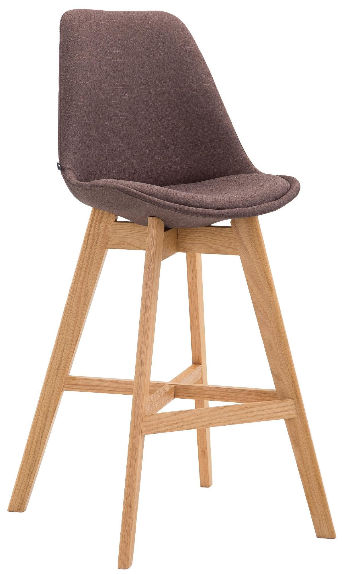 BARHOCKER Cannes Massivholz 112x48x56 cm Natura braun - Braun, Textil (48/112/56cm) - furnicato