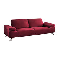 SOFA - 3 Personen - stoff - rot Polka - Rot, Textil/Metall (220/78/90cm) - Vente-Unique
