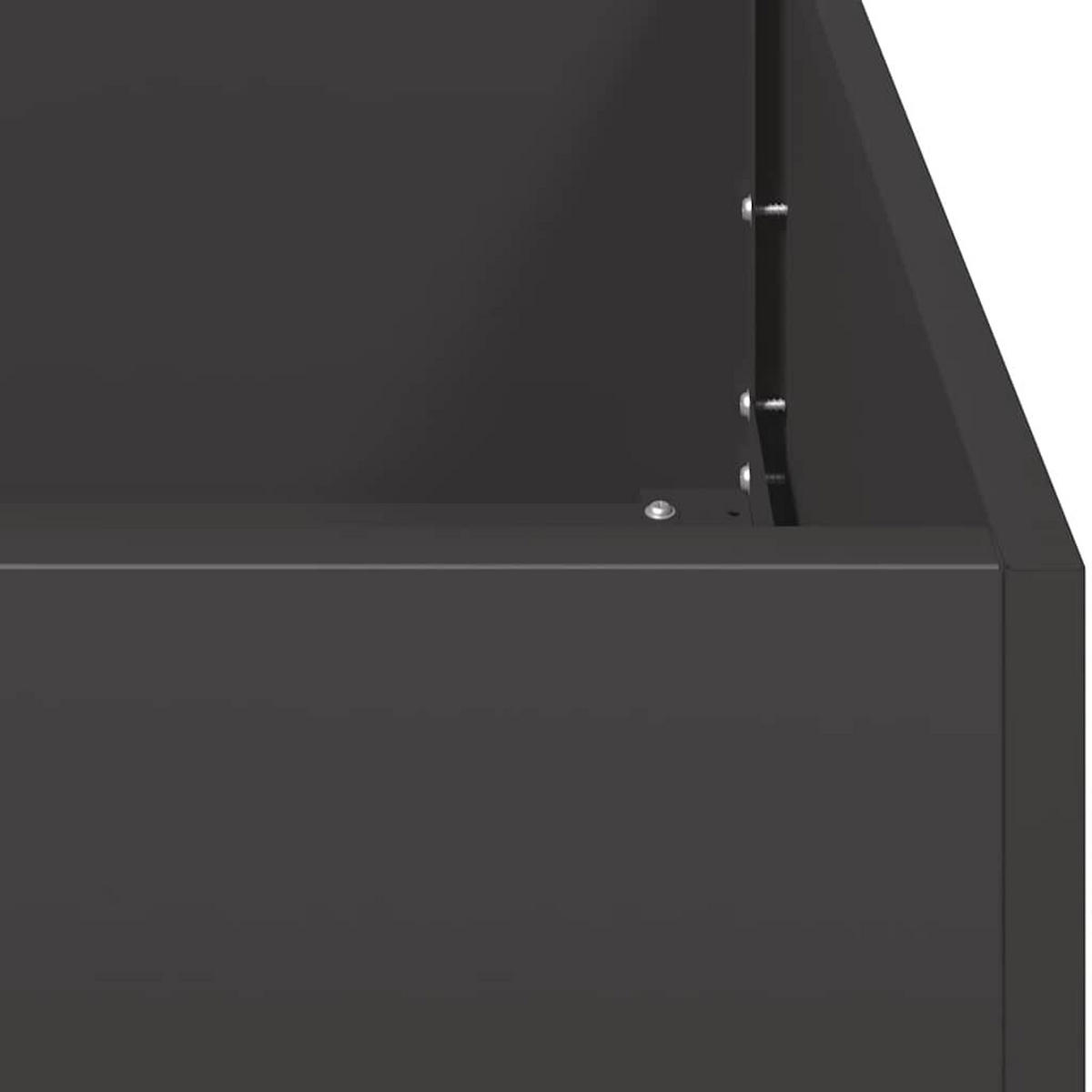 PFLANZKÜBEL Schwarz 100/100/40 Cm Stahl - Schwarz, Metall (100/40/100cm) - vidaXL
