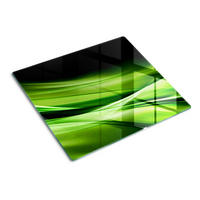 GLASPLATTE 60x52 cm Grüne Wellen - Grün, Glas (60/0.4/52cm) - TULUP