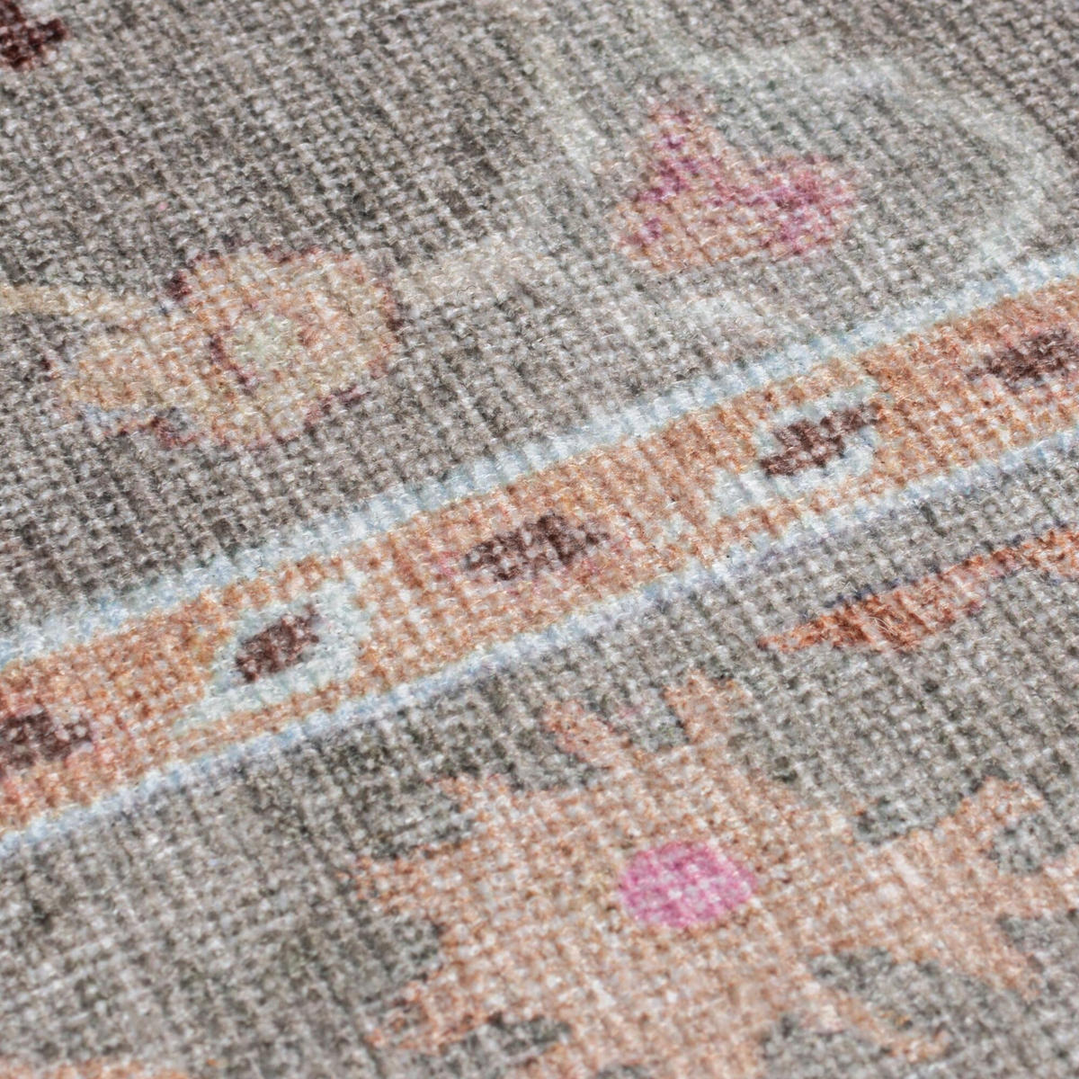 TEPPICH waschbar Floral Muster, Orientalisch, Wohnzimmer schmutzabweisend Multicolor-Rosa Läufer 60x230 - Rosa, Textil (60/230cm) - KADIMA DESIGN