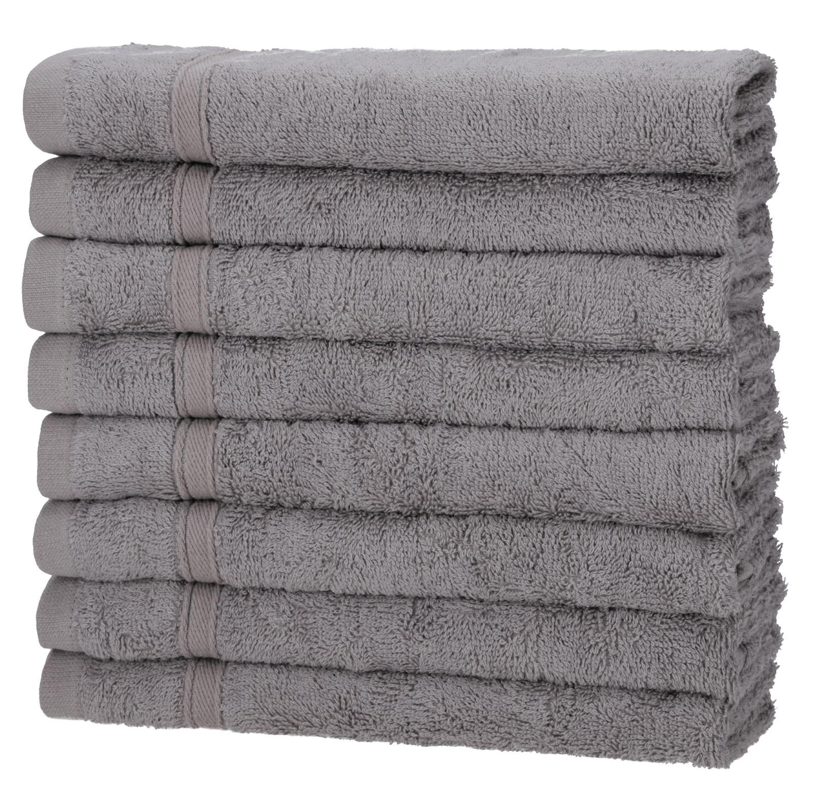 GÄSTETÜCHER 30x50 cm 450g/m2 im 8er Set, Gästetuch Grau - Grau, Textil (35/50cm) - Carpe Sonno