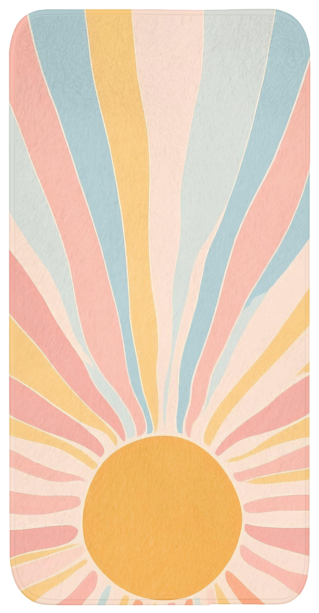 BADEMATTE Illustration - Sonne - Pastellfarben 60x120 cm - Pastellblau, Kunststoff/Textil (60/120cm)