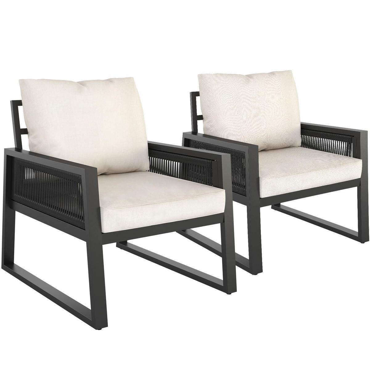 ALUMINIUM GARTEN-LOUNGE SET Captive, höhenverstellbare Füße, anthrazit - Anthrazit, Kunststoff/Metall - tectake