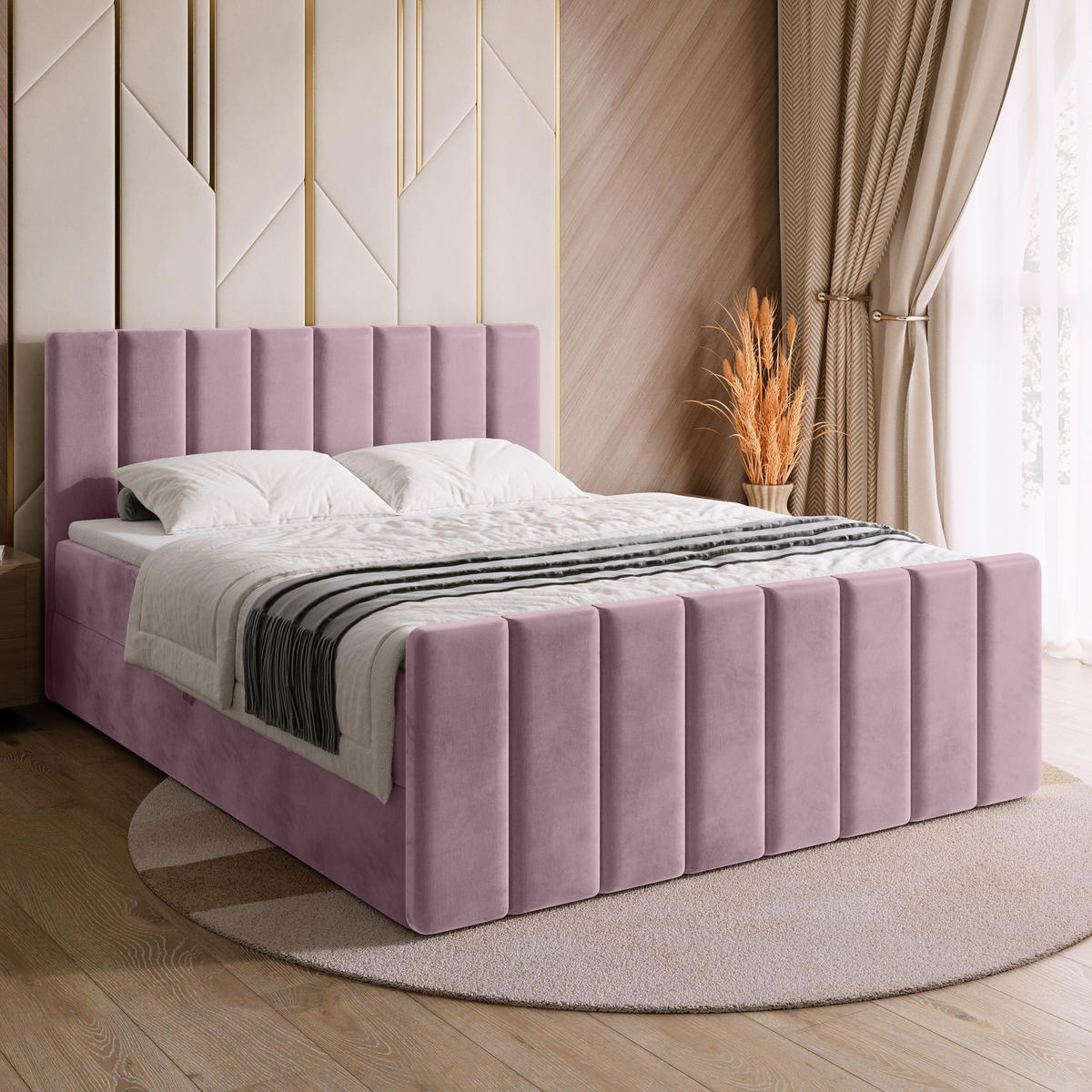 BOXSPRINGBETT Dream Duo mit Topper 180/200 Puderrosa - Rosa, Kunststoff (180/200cm) - Bromarkt