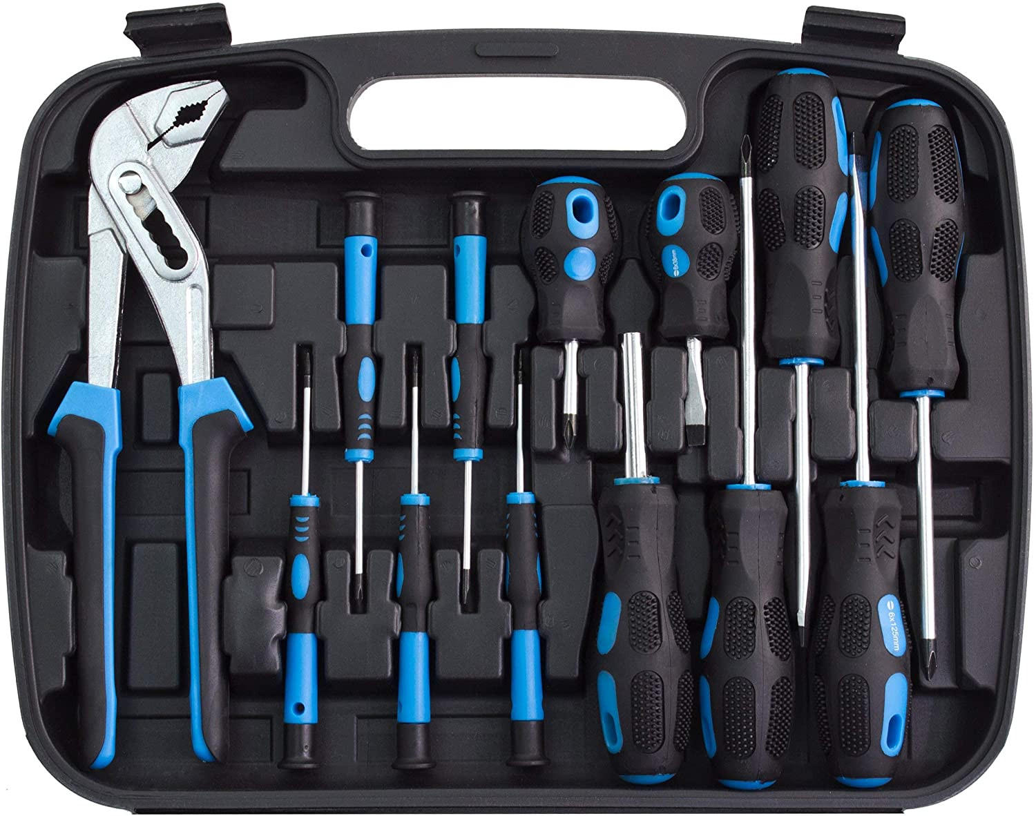 WERKZEUGKOFFER 57-teilig | Mit Hammer, Schraubendreher, Steckschlüsselsatz uvm. - Blau, Metall (30/8.7/38.5cm) - Karcher