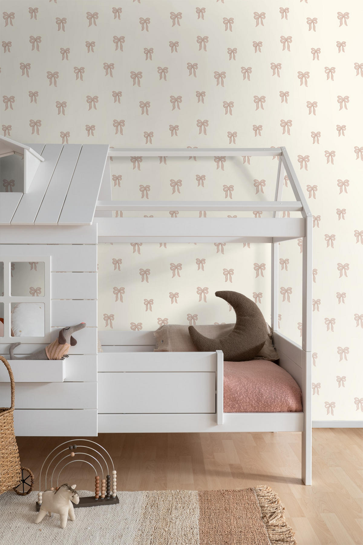 TAPETE kleine Schleifen 50 x 900 cm - Pink, Papier (50/0.1cm) - ESTAhome