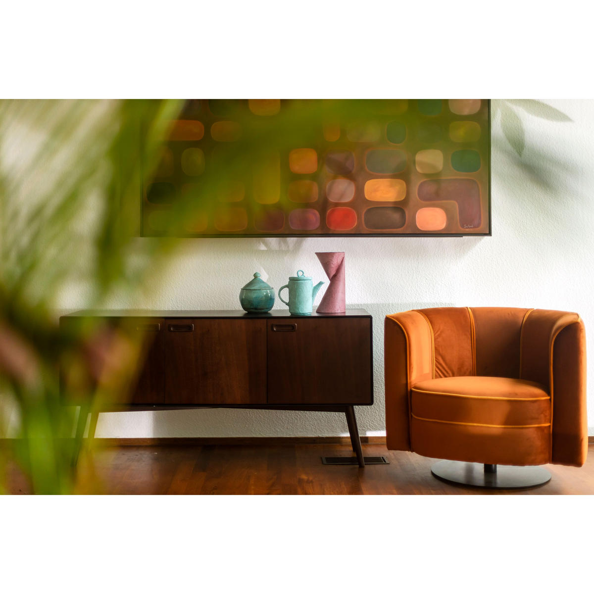 SIDEBOARD Juju Hoch Dunkelbraun - Multicolor, Holzwerkstoff (150/73/398cm) - Dutchbone