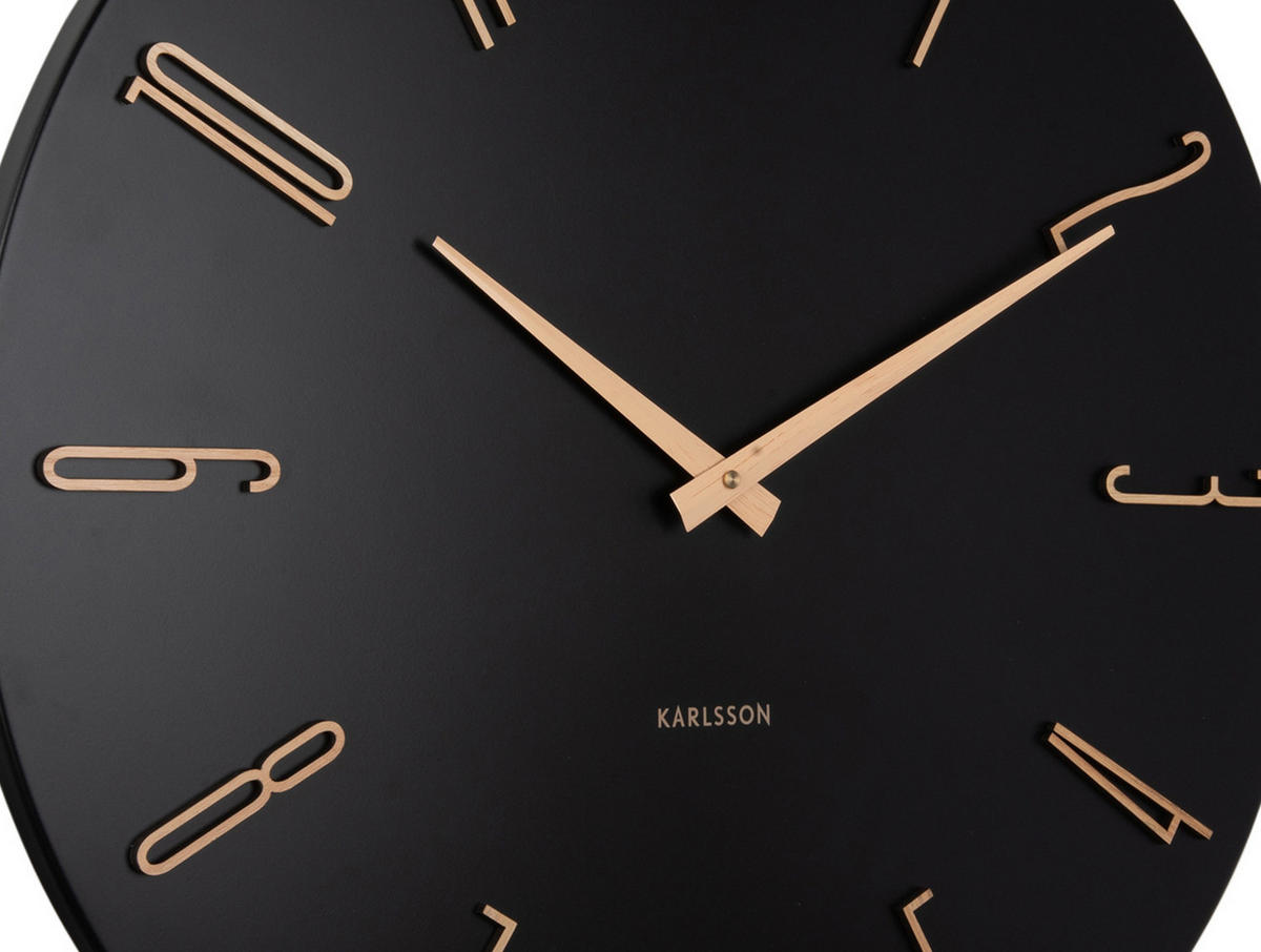 WANDUHR Esmerado Schwarz 2.5/60/60 cm - Schwarz, Metall (60/60/2.5cm) - Karlsson