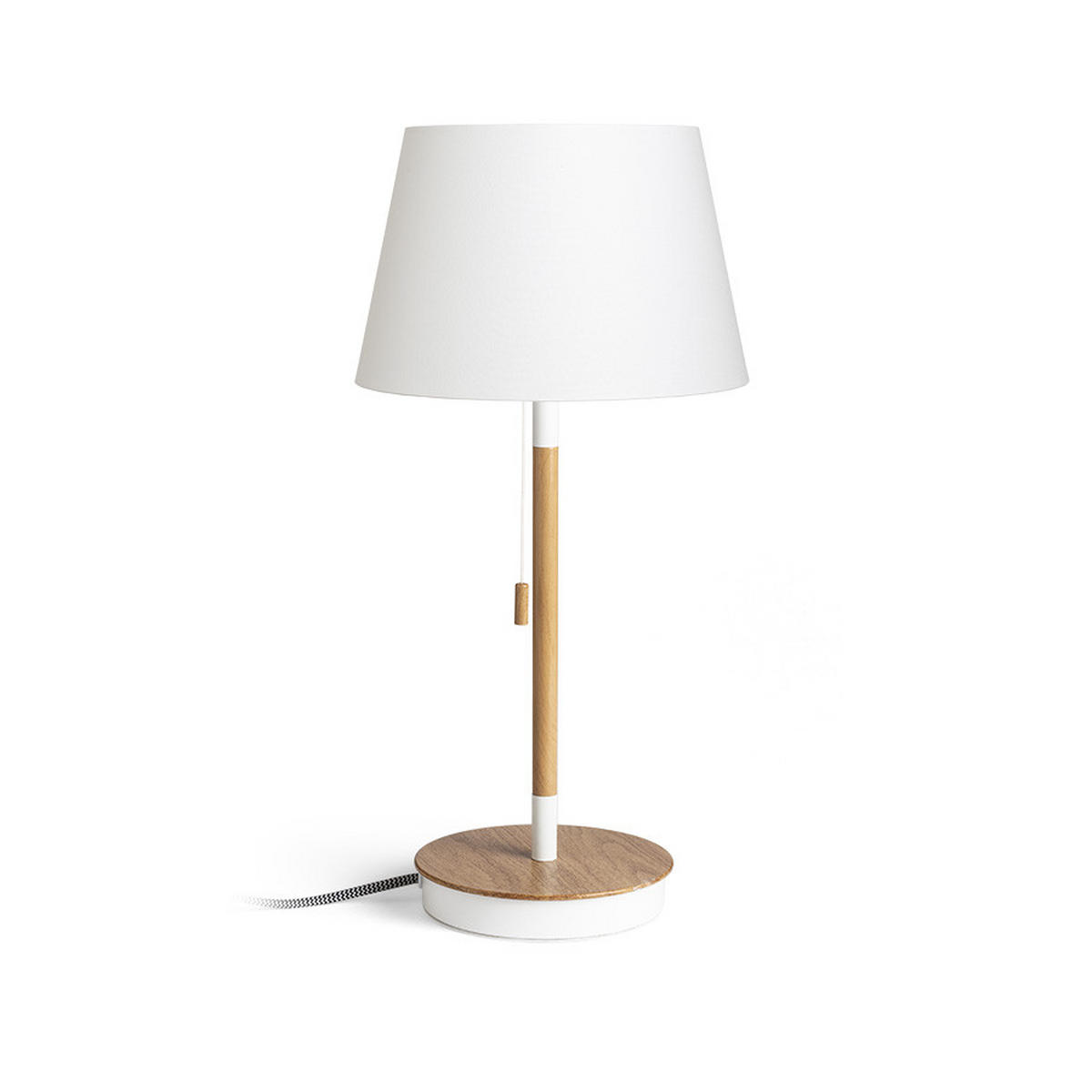 TISCHLEUCHTE KEITH/ALVIS 24 Weiß Buche 11 W - Weiß, Holz (24/24/50.5cm) - Rendl