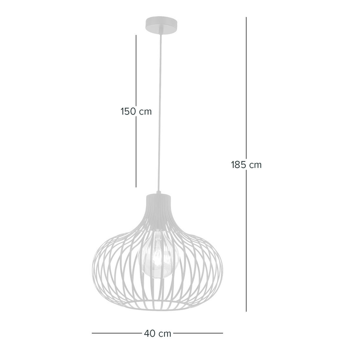 PENDELLEUCHTE - Eisen - 1-flammig - Schwarz, Metall (40/40/185cm) - home24
