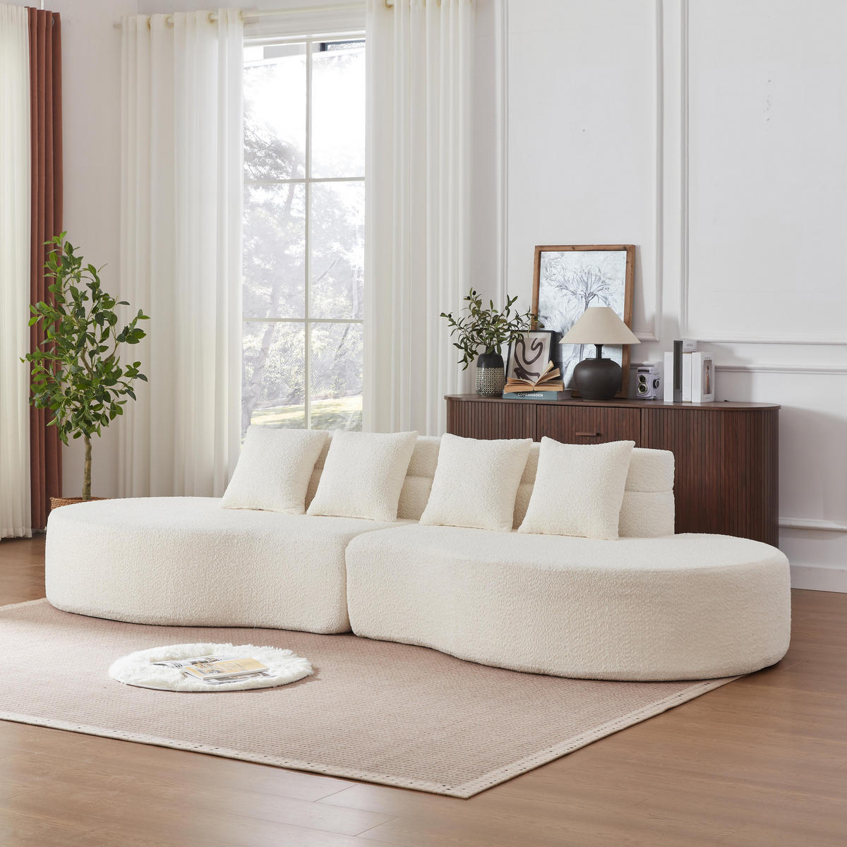 4-SITZER-SOFA DE-34556 Modularer Memory-Schaum Beige - Beige, Textil (110/65/310cm) - ComfortXL