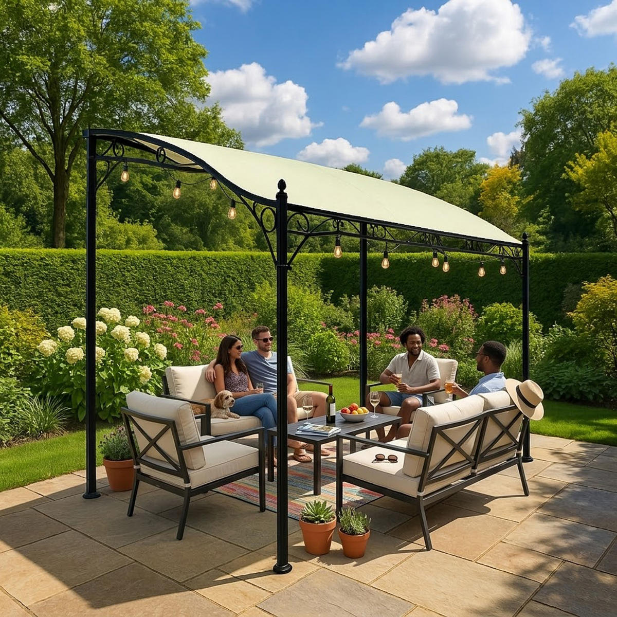 ERSATZDACH für Pavillon Mandala, ecru - Naturfarben, Kunststoff (300/0.3/250cm) - TPFGarden