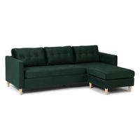 ECKSOFA Velours grün - Grün, Textil (219/151cm) - ebuy24