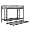 ETAGENBETT 90x200cm mit Ausziehbett in Schwarz - Schwarz, Metall (90/200cm) - KOMHTOM
