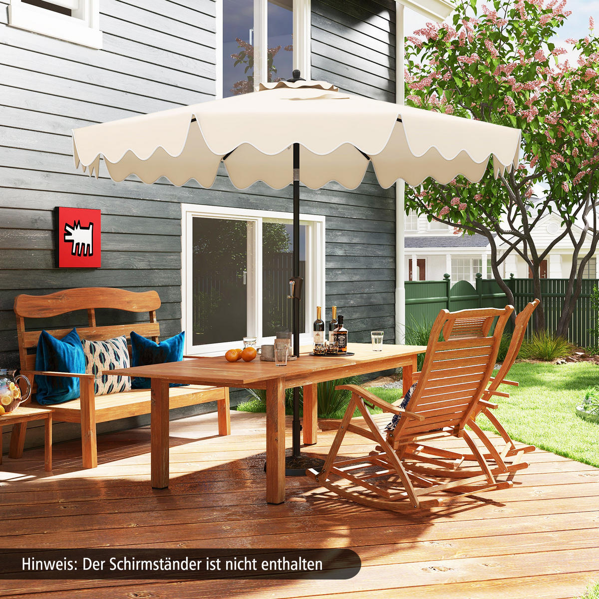 TERRASSENSCHIRM Beige - Beige, Kunststoff (280/280cm) - COSTWAY