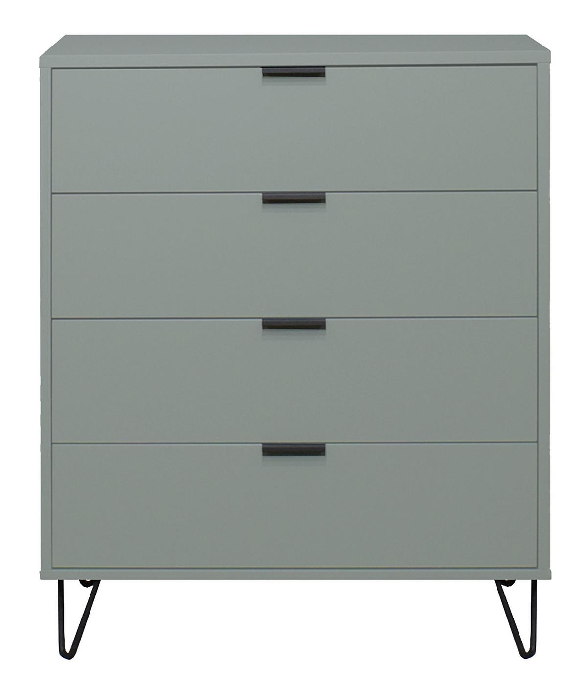KOMMODE Erna 81x45x102 Pinie Green matt Lack - Grün, Holzwerkstoff (81/102/45cm) - 58aufmkessel