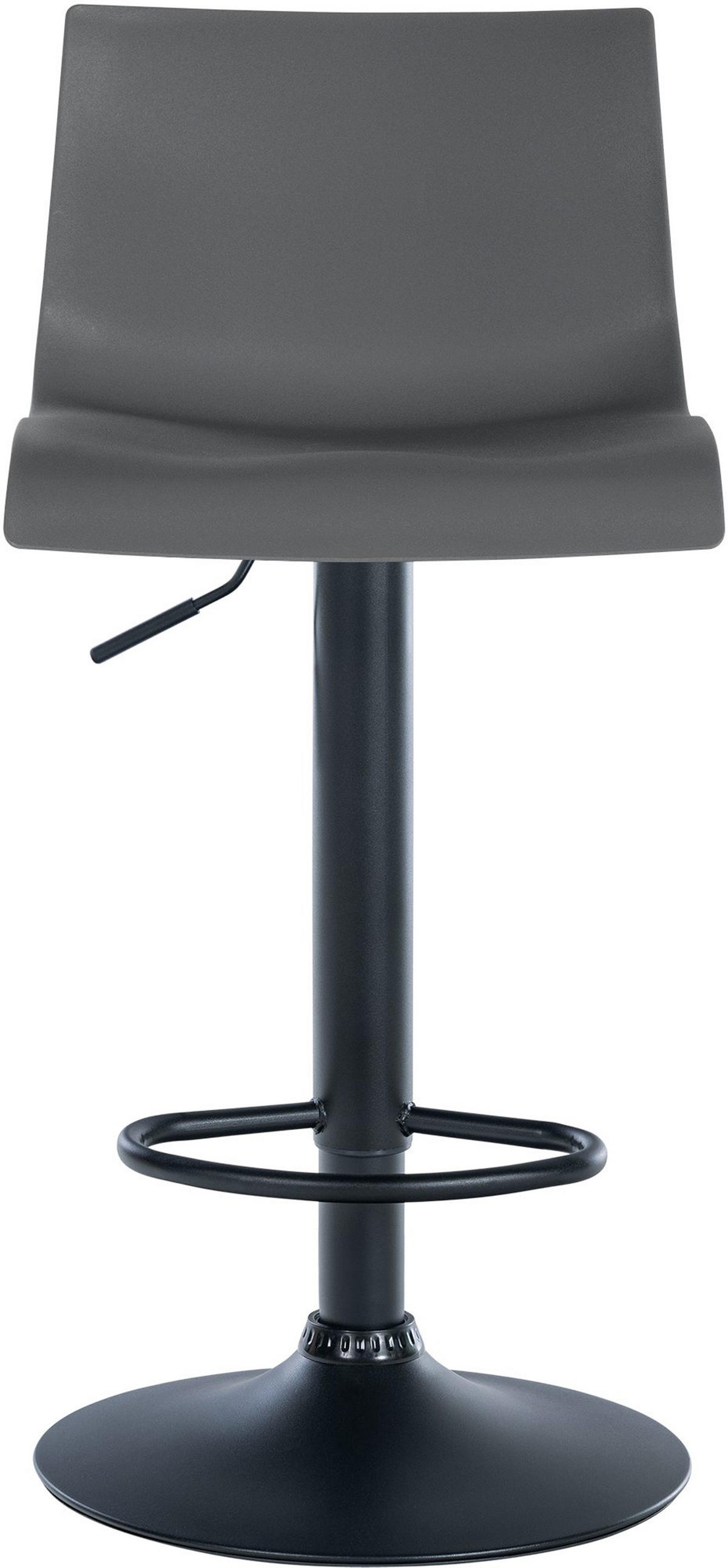 BARHOCKER Brandon Kunststoff grau - Schwarz/Grau, Kunststoff/Metall (39/104/36cm) - TPFLiving