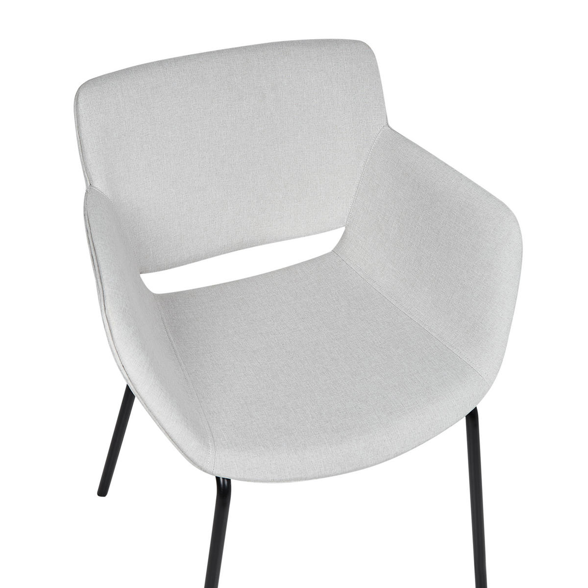 ESSZIMMERSTUHL 2er-Set Stoff Hellgrau Axtel - Hellgrau, Textil (60/81/52cm) - Beliani