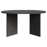 ESSTISCH Selsey Ovo rund, Holzoptik Esche Portland, ausziehbar, 110–190 × 110 cm - Schwarz, Holzwerkstoff (109.6/109.6/75cm) - Selsey