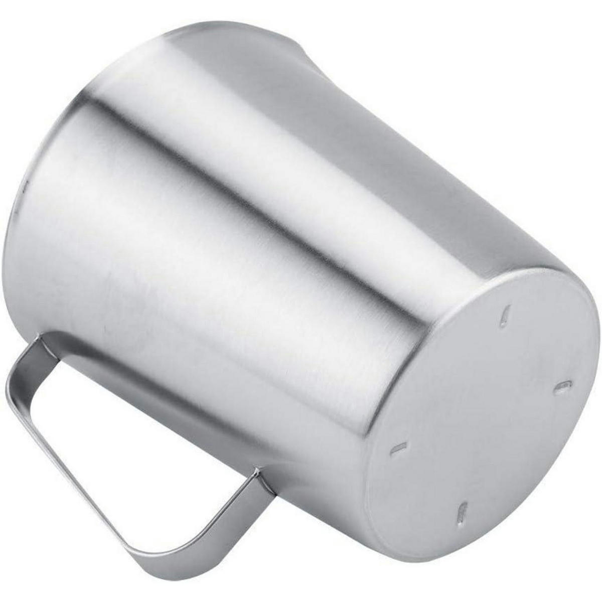 MESSBECHER Edelstahl 2000 ml mit Skala und Griff - Silberfarben, Metall (2L)